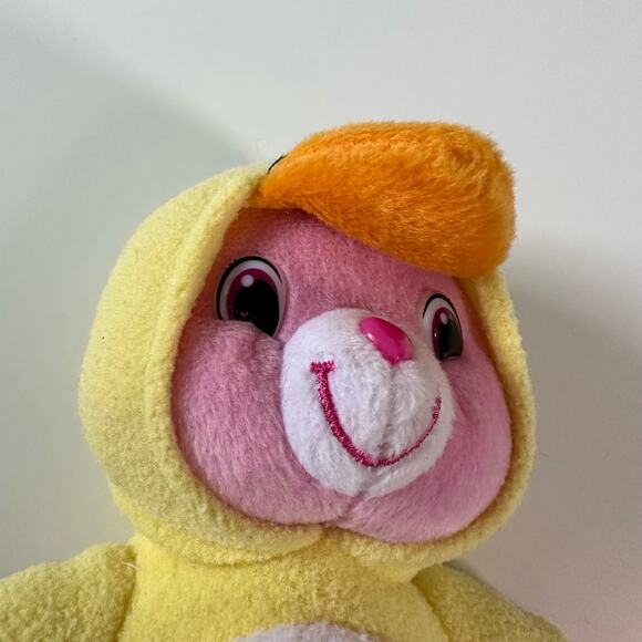 Care Bears Cheer Rainbow Pink Bear In Duck Costume 2008 8" Plush Stuffed Animal - Picture 6 of 8